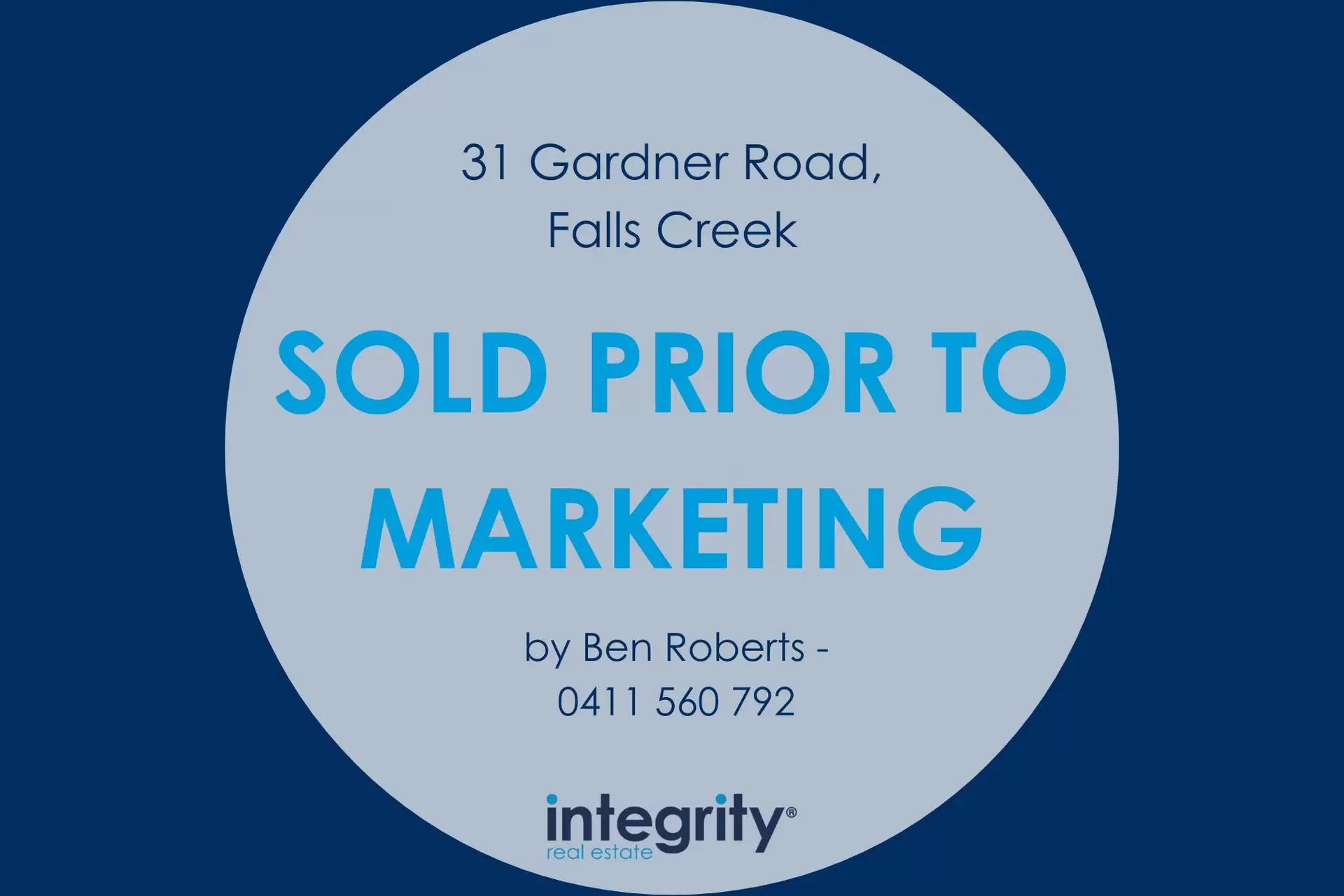 31 Gardner Road, Falls Creek Sold by Integrity Real Estate - image 1